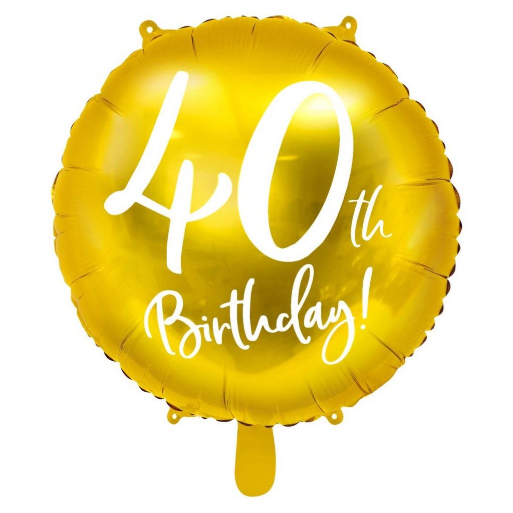 FESTIVALARTIKEL Folien-Helium 40. Geburtstag Gold